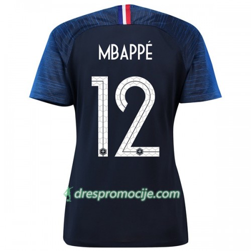 Francuska Dres Mbappe 12 Ženska Domaći Svjetsko prvenstvo 2018 Francuska Dres Mbappe 12 Ženska Domaći Svjetsko prvenstvo 2018